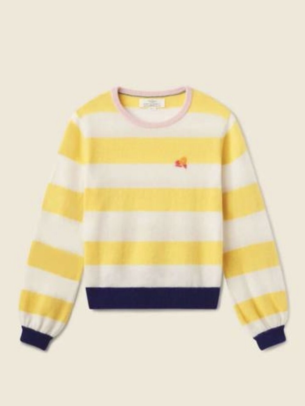 Tovata Birds Of Paradis NWT Ryann Cashmere Sweater in Dandelion Stripe